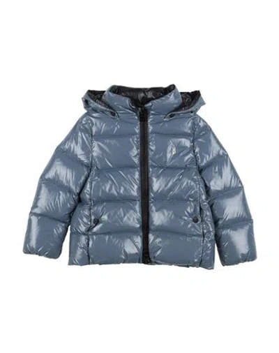 Herno Gloss Toddler Girl Puffer Slate Blue Size 4 Polyamide, Polyurethane In Blue
