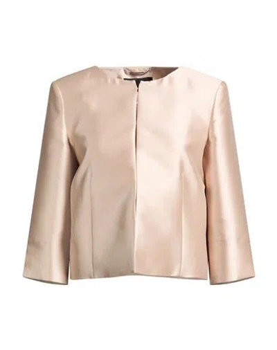 Alberta Ferretti Satin Finish Cropped Length Blazer In Gold