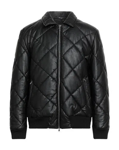 Grey Daniele Alessandrini Man Jacket Black Size 44 Polyurethane, Viscose In Black