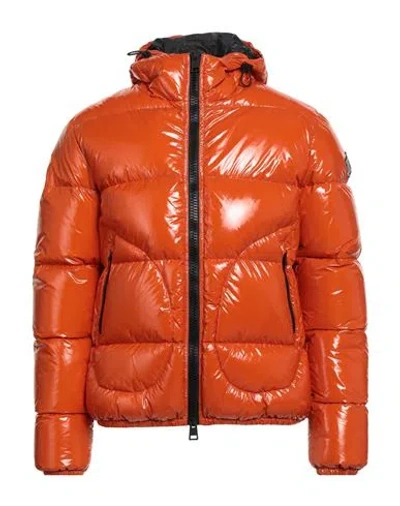 Herno Man Puffer Orange Size 40 Polyamide, Polyurethane In Orange