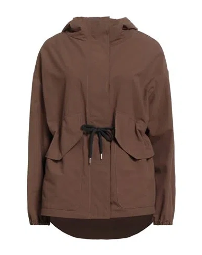 Herno Woman Jacket Brown Size 8 Polyester In Brown