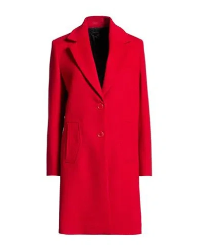 Hanita Woman Coat Red Size 12 Polyester, Viscose In Red