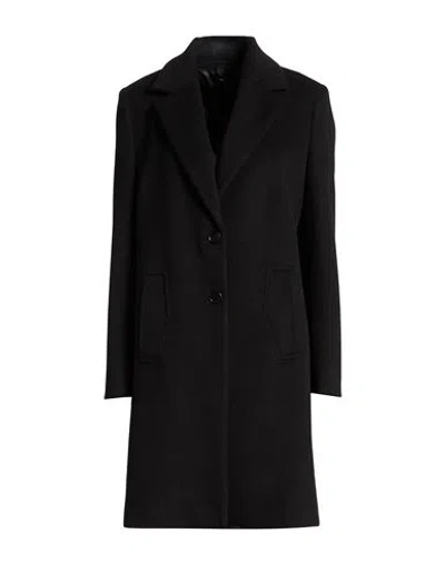 Hanita Woman Coat Black Size 12 Polyester, Viscose In Black