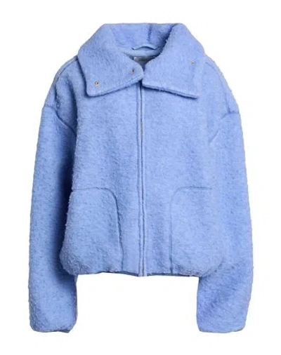 Holzweiler Woman Jacket Sky Blue Size M Wool, Polyester In Blue