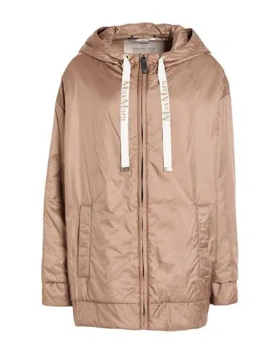 Max Mara The Cube Woman Jacket Sand Size 10 Polyester In Neutral