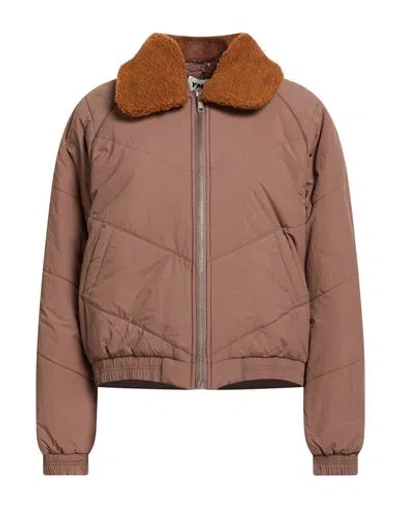 Ymc You Must Create Woman Puffer Brown Size L Recycled Polyamide In Brown