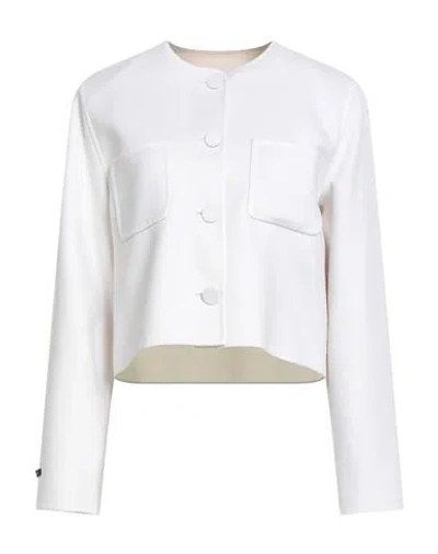 Manzoni 24 Woman Jacket White Size 10 Wool In White