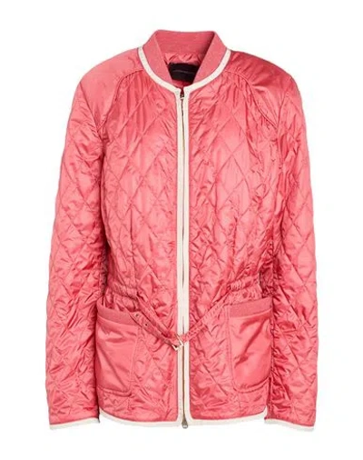 Lorena Antoniazzi Woman Puffer Coral Size 10 Polyester, Cotton, Viscose, Polyamide, Elastane In Red