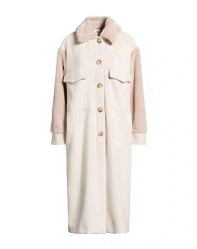 Sadey With Love Woman Coat Cream Size 6 Polyester, Viscose, Elastane In White