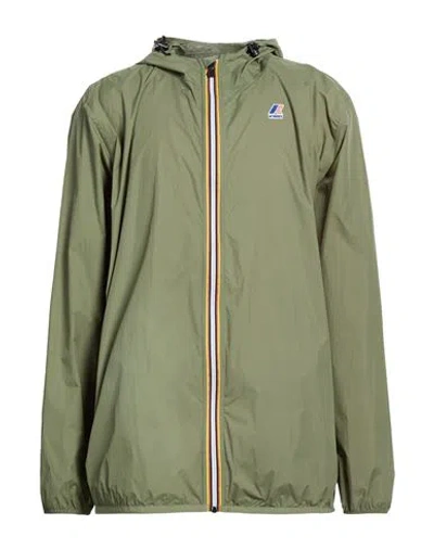 K-way Man Jacket Military Green Size Xxl Polyamide In Green