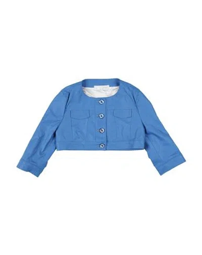 Colorichiari Toddler Girl Jacket Light Blue Size 7 Polyurethane, Viscose In Blue