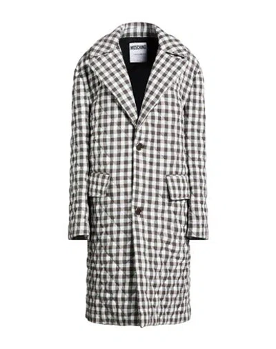 Moschino Couture Woman Coat Dark Brown Size 16 Cotton In Black