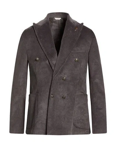 Verdera Man Blazer Gunmetal Size 42 Cotton, Elastic Fibres In Gray