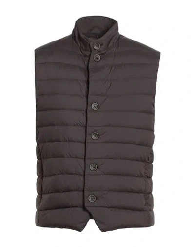 Herno Man Vest Chocolate Brown Size 44 Polyamide, Polyurethane In Brown