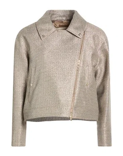 Herno Woman Jacket Beige Size 8 Cotton, Polyester, Metallic Fiber, Acrylic In Neutral