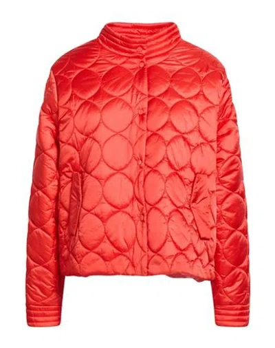 Diana Gallesi Woman Puffer Red Size 14 Polyamide In Red