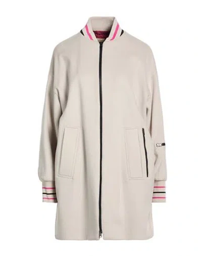 Herno Woman Coat Light Grey Size 6 Virgin Wool In Gray