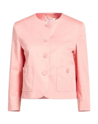 Kocca Woman Jacket Salmon Pink Size L Cotton, Elastane In Pink