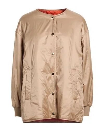 Max Mara The Cube Woman Jacket Camel Size 6 Polyester In Neutral