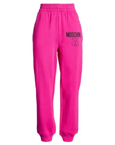 Moschino Couture X Smiley World Woman Pants Fuchsia Size 6 Cotton In Pink