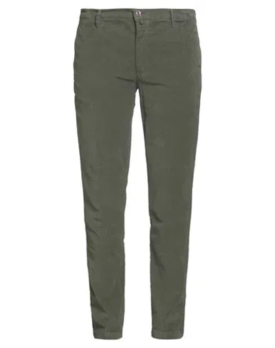 Barbati Man Pants Military Green Size 38 Cotton, Elastane In Green