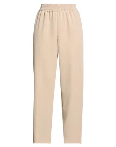 Pt Torino Woman Pants Beige Size 12 Polyester, Elastane In Neutral