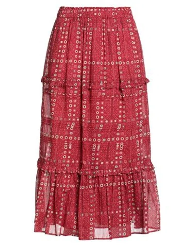 Isabel Marant Étoile Marant Étoile Woman Midi Skirt Red Size 4 Organic Cotton In Red