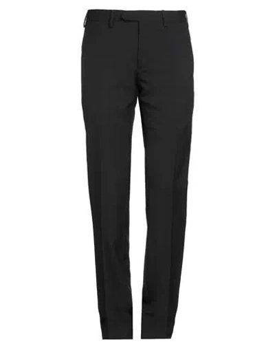 Santaniello Man Pants Charcoal Size 40 Wool In Black