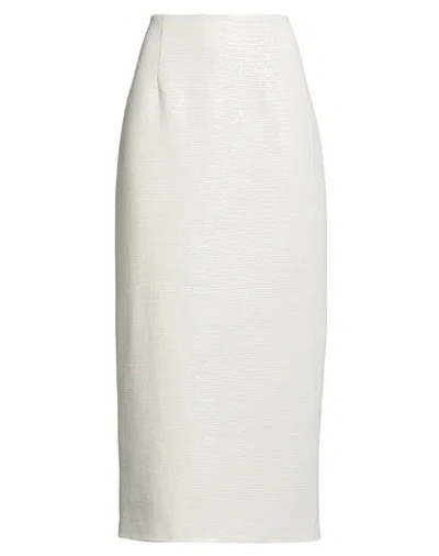 Xandres Woman Midi Skirt Ivory Size 16 Polyester In White