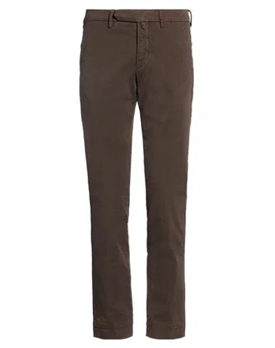 B Settecento Man Pants Dark Brown Size 30 Cotton, Elastane In Brown