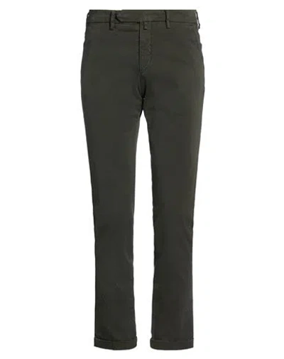 B Settecento Man Pants Dark Green Size 30 Cotton, Elastane In Green