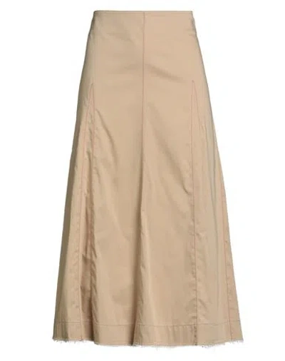 Beatrice B Beatrice .b Woman Midi Skirt Sand Size 6 Cotton, Elastane In Neutral