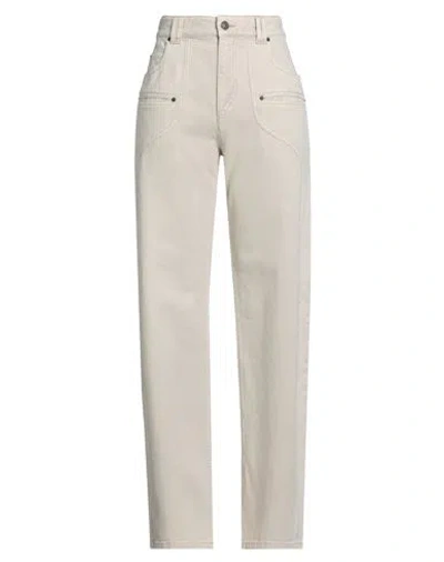 Isabel Marant Woman Jeans Beige Size 12 Cotton, Hemp In Gray