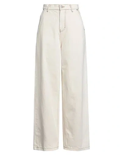 Ami Alexandre Mattiussi Woman Jeans Ivory Size 32 Cotton In White