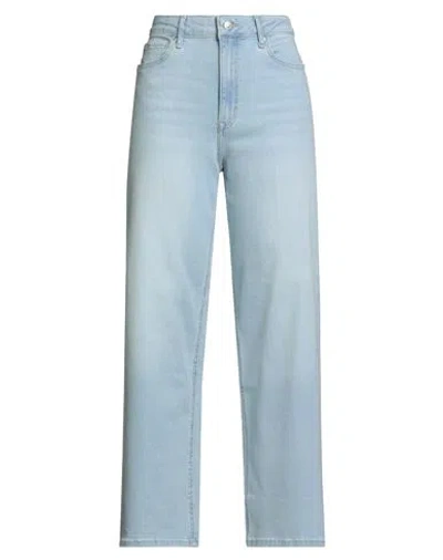 Only Blue Denim Woman Jeans Blue Size L-30l Organic Cotton, Cotton, Recycled Polyester, Elastane In Blue
