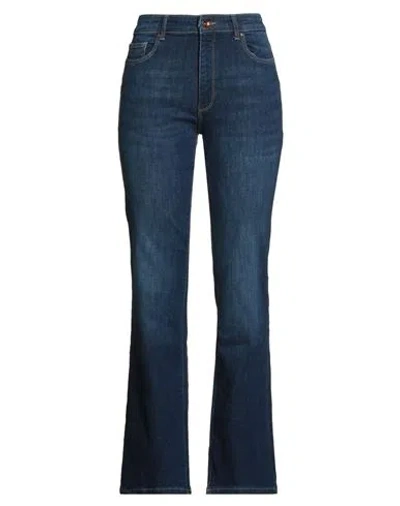 Only Blue Denim Woman Jeans Blue Size L-32l Cotton, Recycled Cotton, Polyester, Elastane In Blue