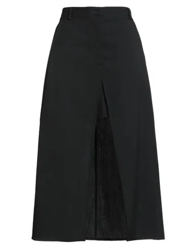 Dixie Woman Midi Skirt Black Size S Polyester, Elastane, Viscose In Black