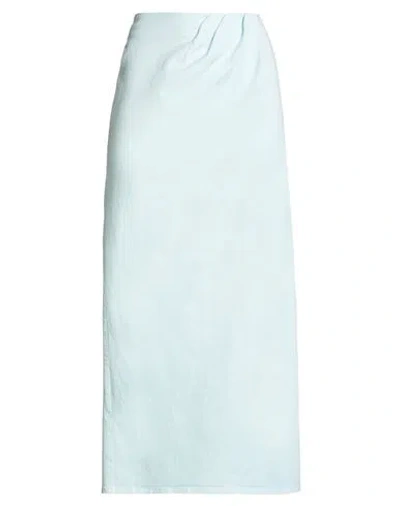 Maison Reynders Woman Denim Skirt Sky Blue Size L Cotton, Elastane In Blue