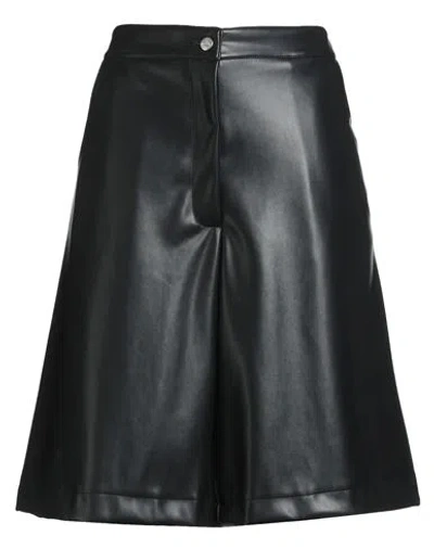 Haveone Woman Shorts & Bermuda Shorts Black Size M Polyester, Polyurethane In Black