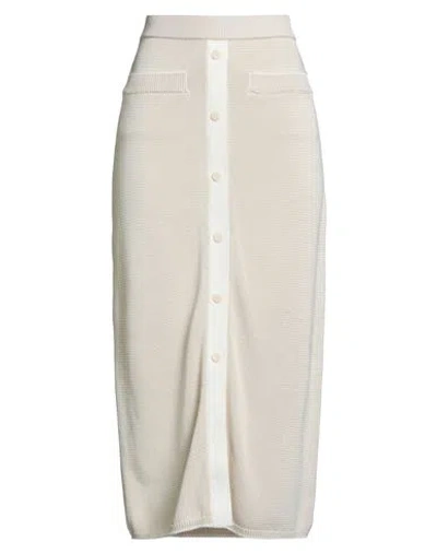 Joseph Woman Midi Skirt Beige Size L Cotton In Neutral