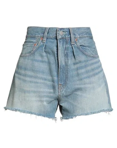 Denimist Woman Denim Shorts Blue Size 28 Cotton In Blue