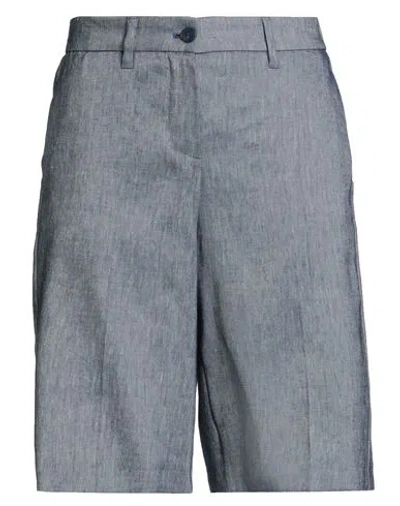 Gardeur Woman Shorts & Bermuda Shorts Blue Size 6 Linen, Polyester, Viscose, Elastane In Gray