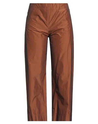 Laboratorio Woman Pants Brown Size 10 Polyamide In Orange