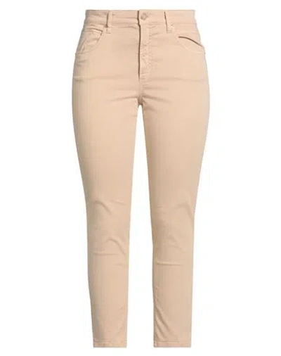 Cambio Denim Woman Pants Sand Size 14 Cotton, Elastane In Pink