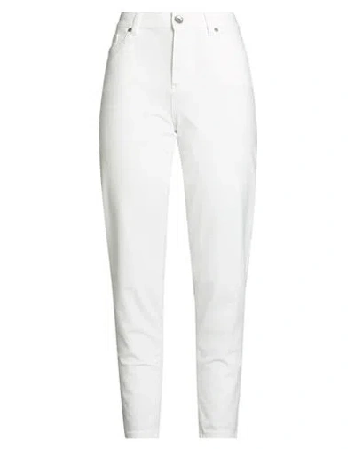 Eleventy Woman Pants White Size 4 Cotton, Polyamide, Elastane In White