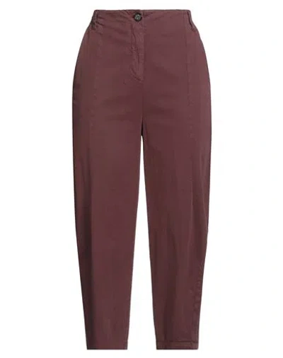 Alessia Santi Woman Pants Burgundy Size 6 Cotton, Viscose, Elastane In Red