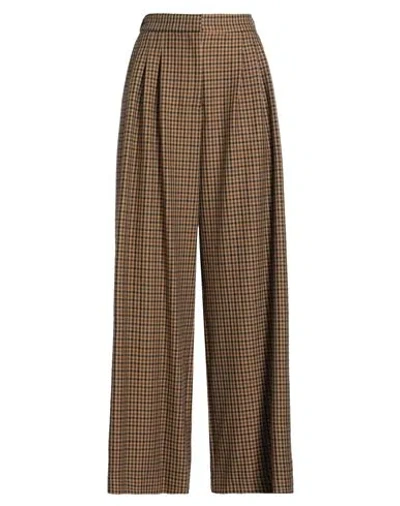 Ottod'ame Woman Pants Sand Size 6 Polyester, Viscose, Elastane In Multi
