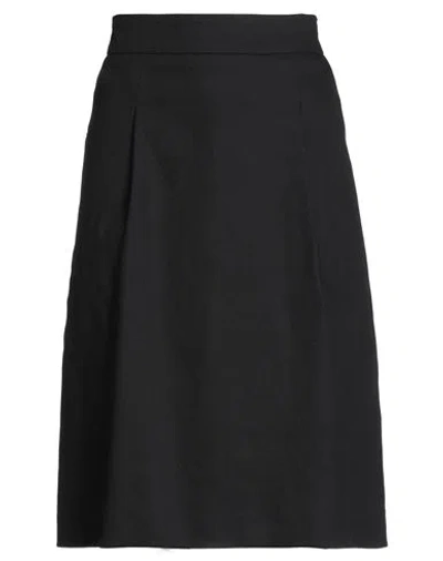 Laboratorio Woman Midi Skirt Black Size 10 Cotton, Elastane In Black