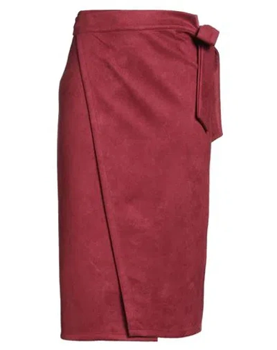 Haveone Woman Midi Skirt Garnet Size S Polyester, Synthetic Fibers In Brown