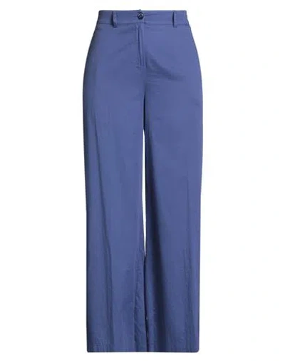 Alessia Santi Woman Pants Blue Size 10 Cotton In Blue